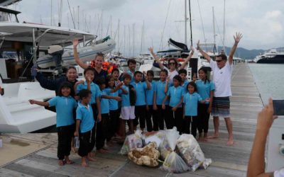 Cleaning Phang Nga Bay with the Good Shepherds Kids on Isabella Yacht Catamaran