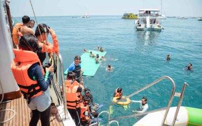 Educ’Ocean Snorkelling trip with the sunshine village kids on Le St Tropez